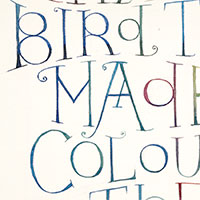 All Things Bright an Beautiful  calligraphy detail